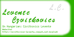 levente czvitkovics business card